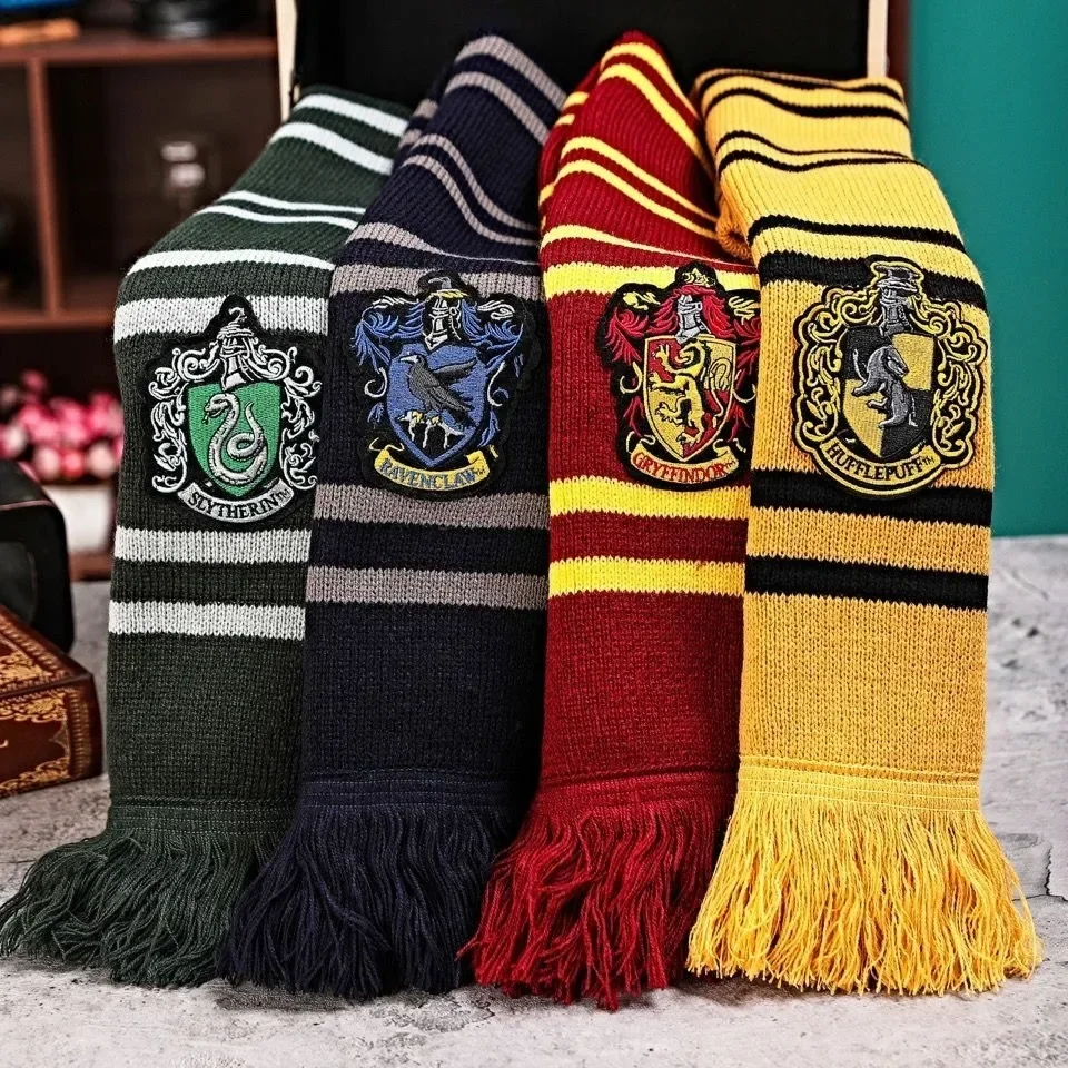 Anime Harries Gryffindor Student Campus CosPlay Scarfs Potters Hufflepuff College Badge Handsome Acrylic Halloween Assembly Gift Scarf accessories