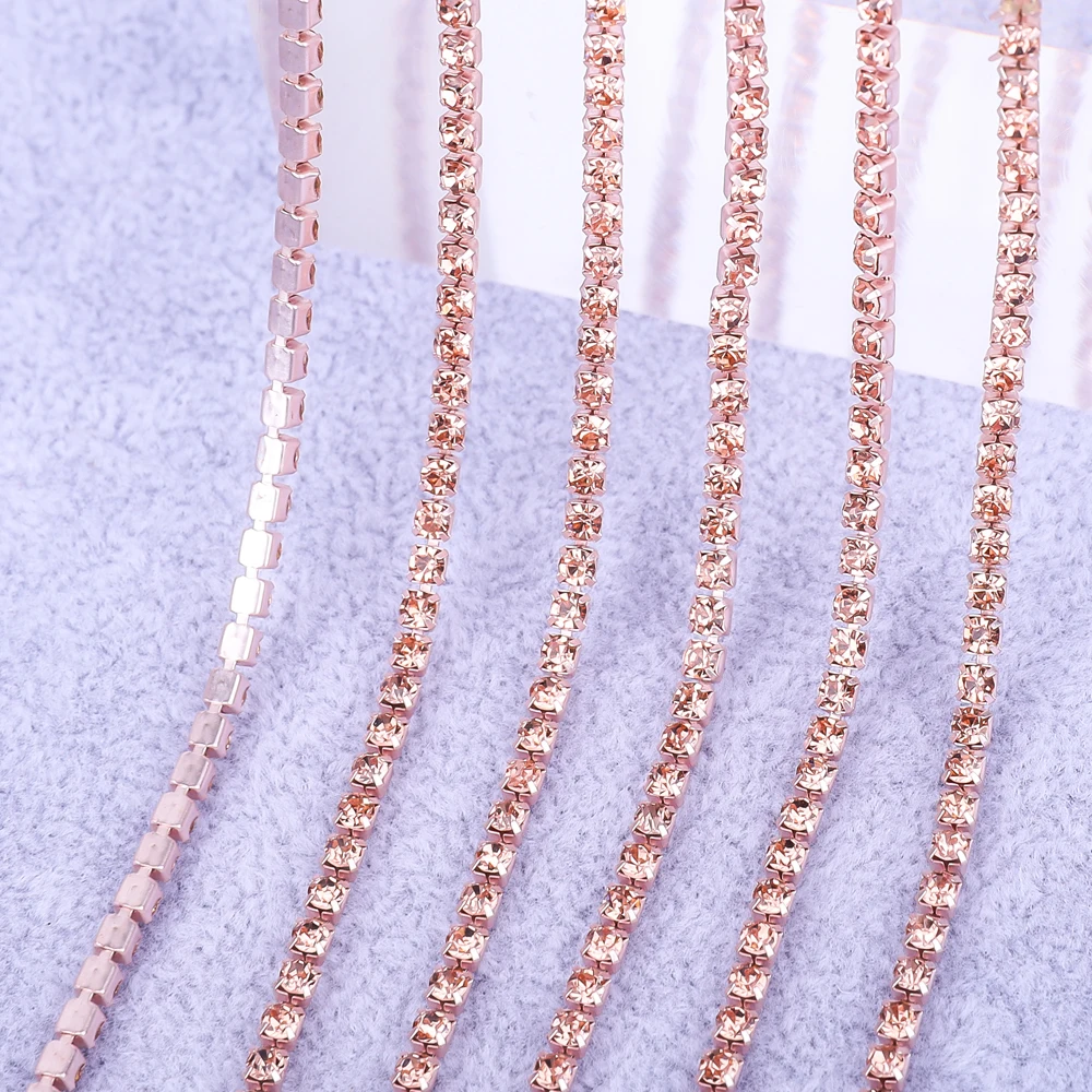 Elegant Gold Crystal Rhinestone Chain Decoration