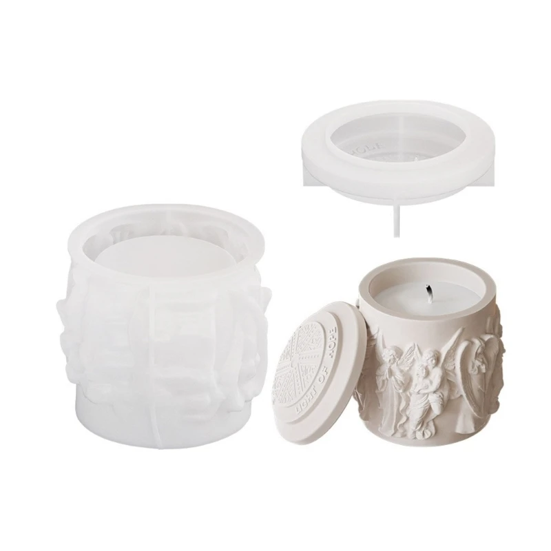 Silicone Jewelry Box Molds Epoxy Resin Mould Angel Statue Storage Container Molds Suitable for DIYs Storage Container