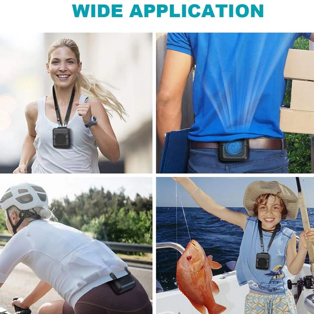 Portable waist clip fan USB neck hanging mini fan outdoor sports air conditioning refrigeration with power bank function handheld fan neck fan