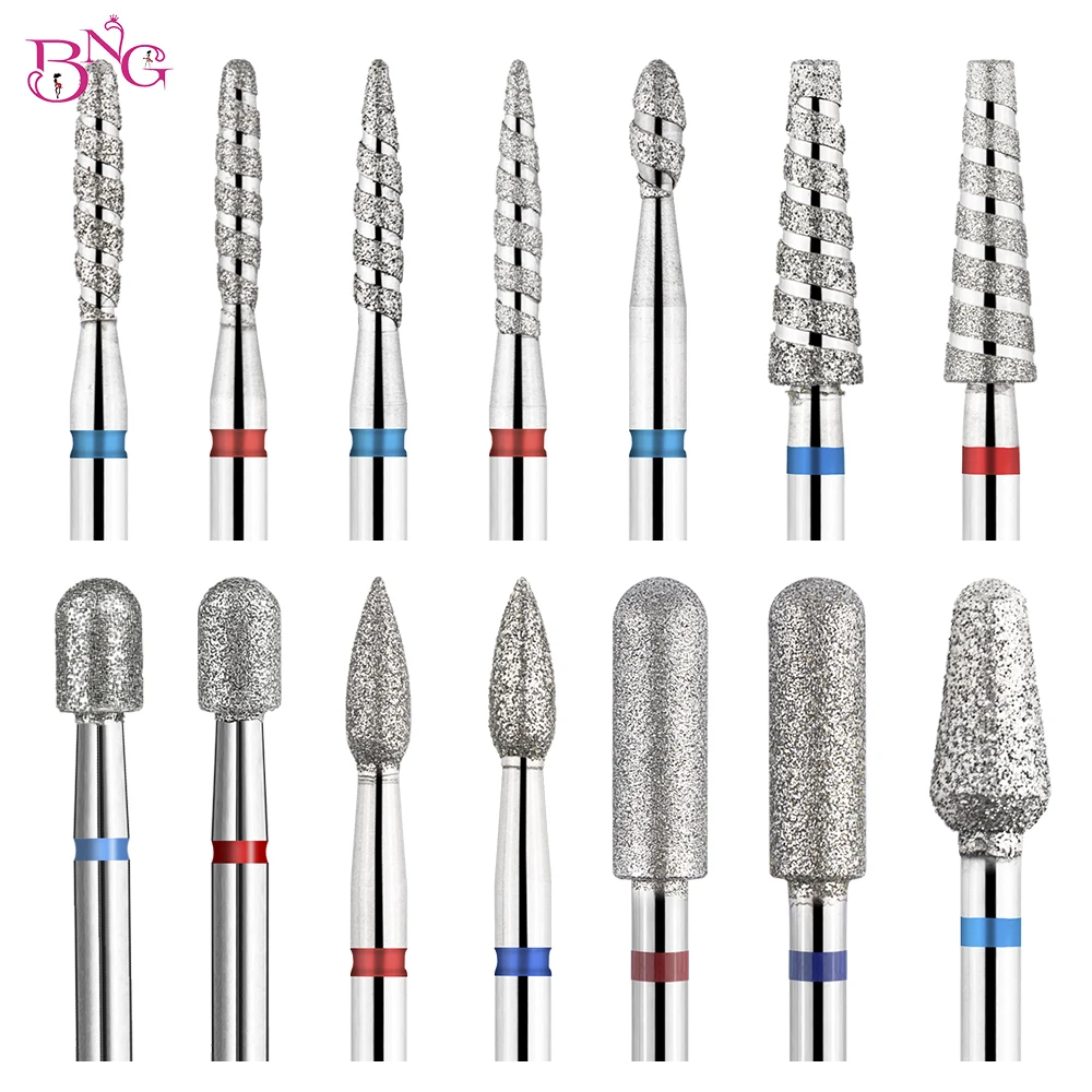 

Drill Tips for Nails 2PCS Diamond Nail Drill Bits Flame Manicure Drill Bits for Cuticle Dead Skin Remover Milling Cutter Tools