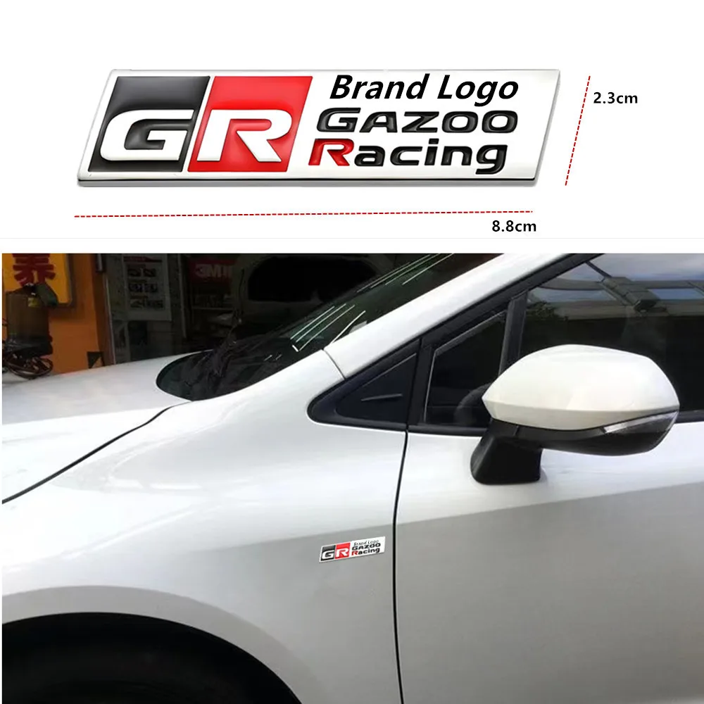 Gazoo Racing GR SPORTS 3D Zinc Alloy Badge Car Styling Adhensive Metal Decal Auto Door Decoration For TOYOTA Rav4 Vios etc