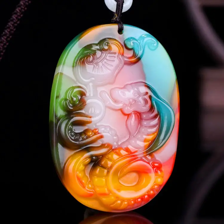 

Xinjiang Hetian Jade Color Jade Zodiac Snake Pendant for Men and Women Ping 'an Brand Pendant Jewelry
