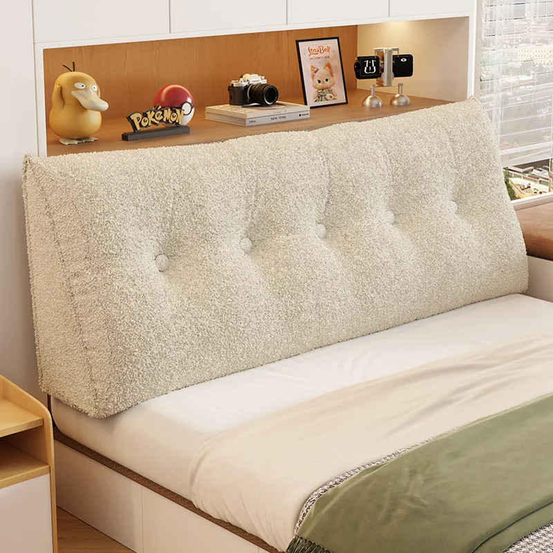 Teddy Fleece Wedge Headboard Pillow Bed Wedge Cushion Headboard Triangular Backrest Pillow Support Body Wedge Sleeping Pillow 이불 4