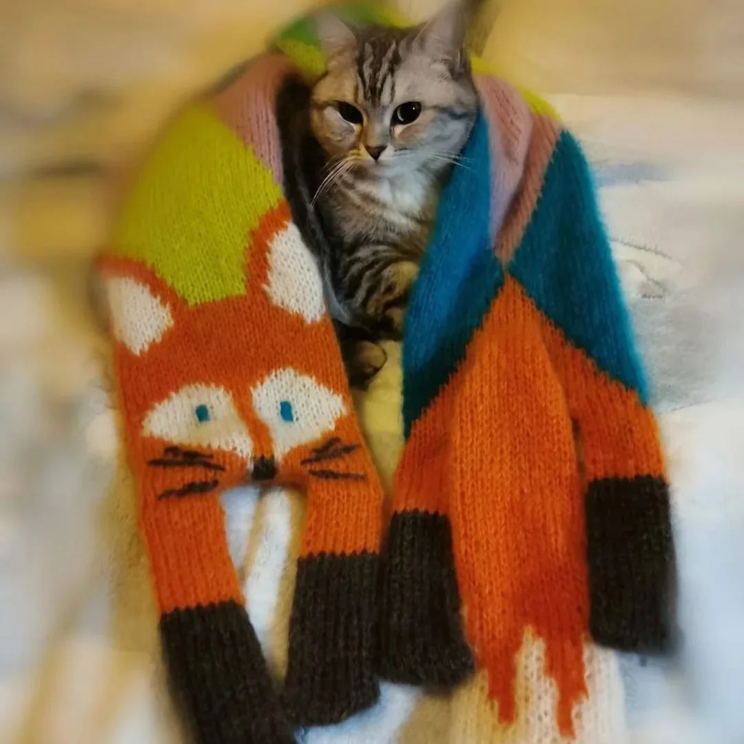 Baby Scarf Boys Girls Knitted Neck Warmer Korean Cartoon Fox Rabbit Shape Children Autumn Winter