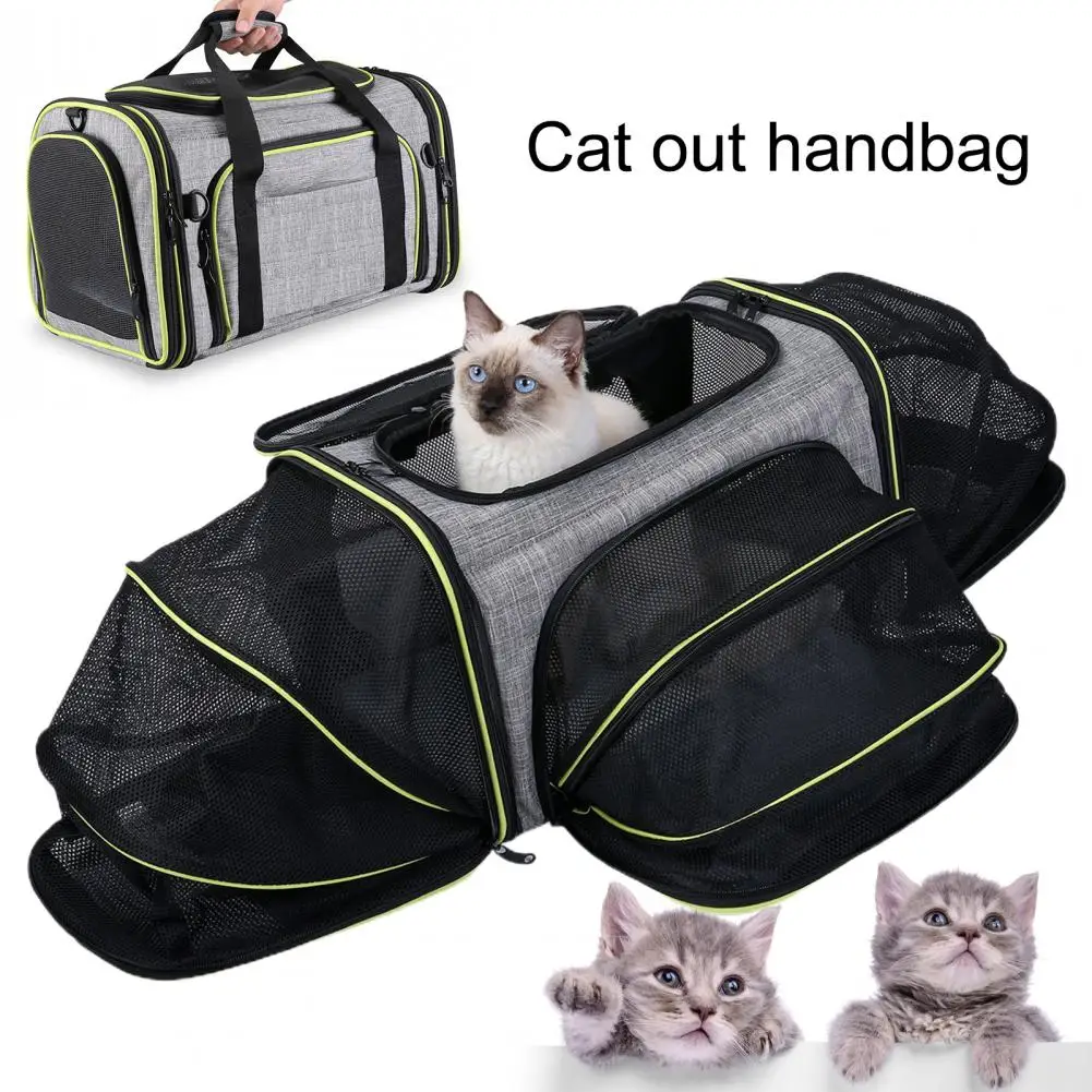 Pet Travel Bag Zipper Adjustable Breathable Foldable Expandable Small Medium Cat Seat Outdoor Handbag Supplies Dog Accessories