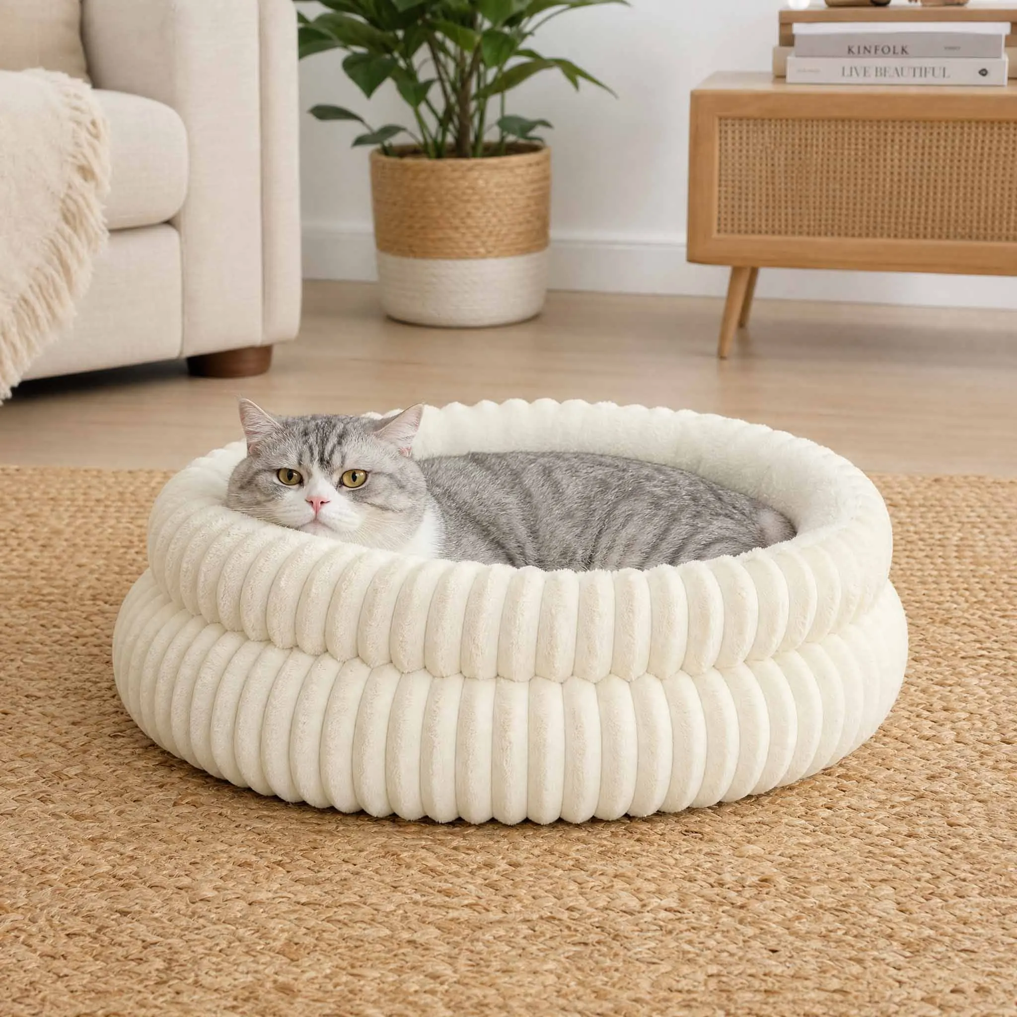 Cuccia rotonda e morbida per cani e gatti letto accogliente_voghion.com