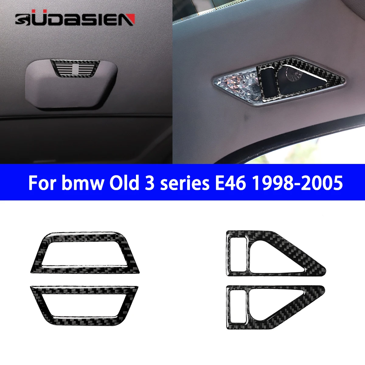 

For The Old BMW 3 Series E46 1998-2005 Roof Air Outlet and Reading Light Panel Decorative Stickers Carbon Fiber Modification.