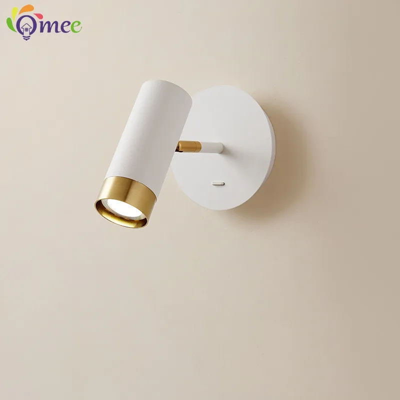 Interior Wall Light White/ Black Bedroom Bedside Wall Lamp Led Wall Lights Sconces 220V Modern Wall Lamps For Living Room Stairs