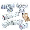 New Pet Cat Tunnel Toys Foldable White Pet Cat Kitty Training Interactive Fun Toy For Cats Rabbit Animal Play Tunnel Tube