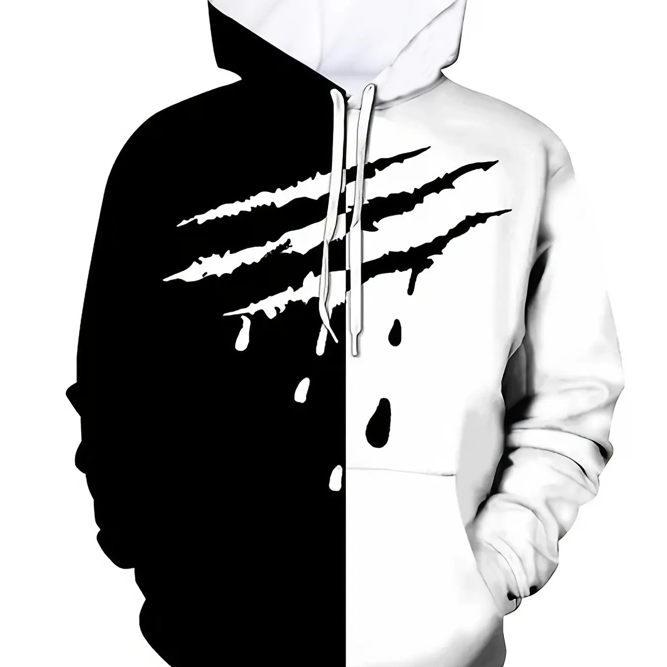 

Men's Hoodies for Men 3D Printed Black and white Patterns Tops New in Women's Hooded Sweatshirt Casual Fashion Sudaderas Tees