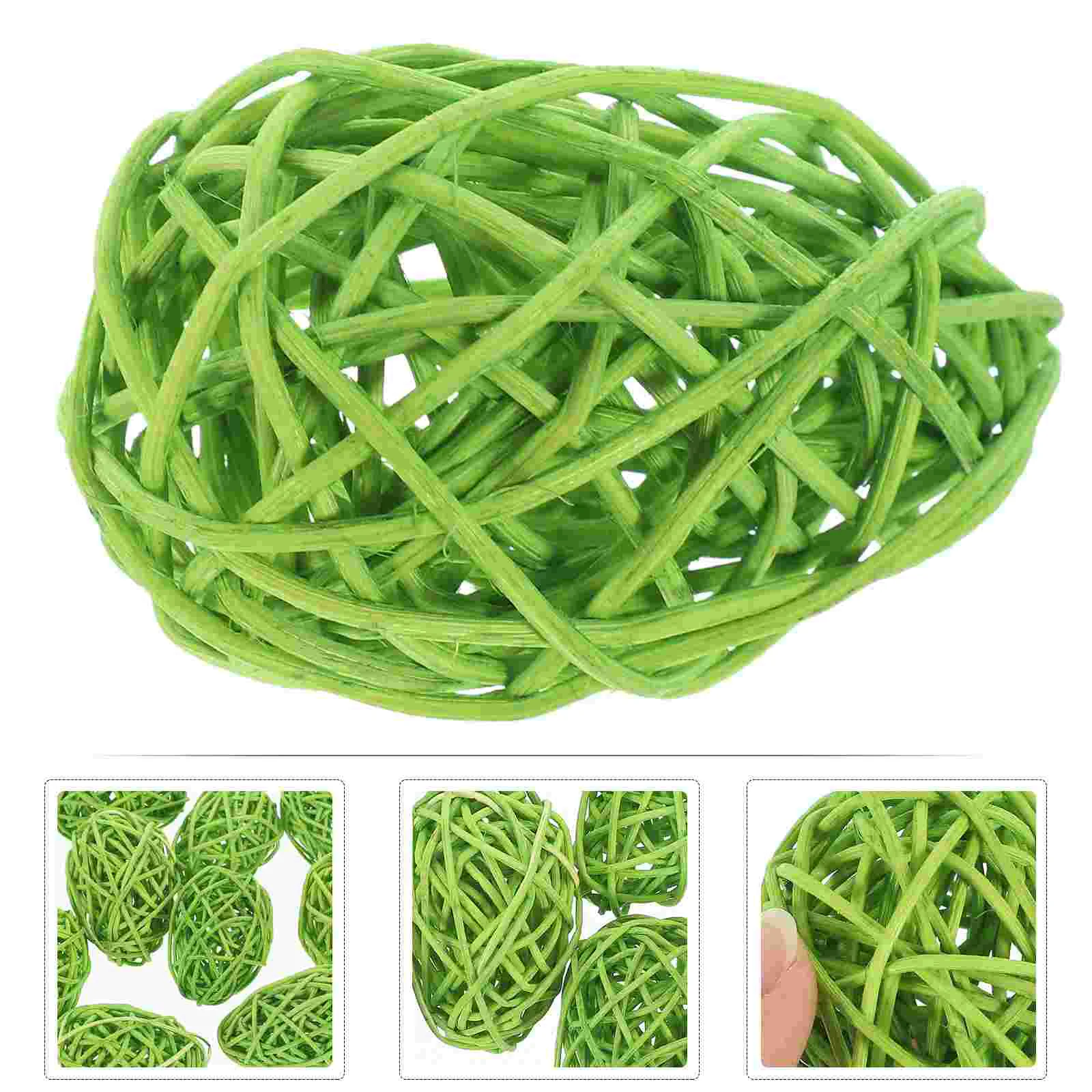 

10pcs Easter Egg Ornaments Rattan Ball Easter Eggs Home Festival Eggs Easter Party Decorations