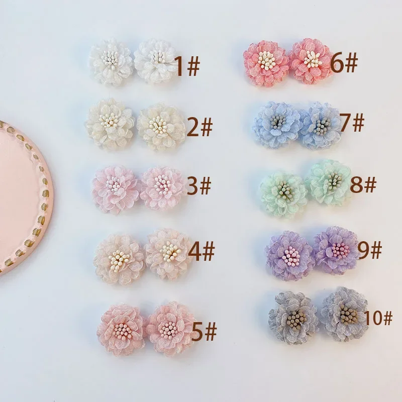 DIY 수제 액세서리, 미니 입체 패브릭 꽃 의류 귀걸이 디자인 모자를 쓰고 있죠 의류 장식 재료