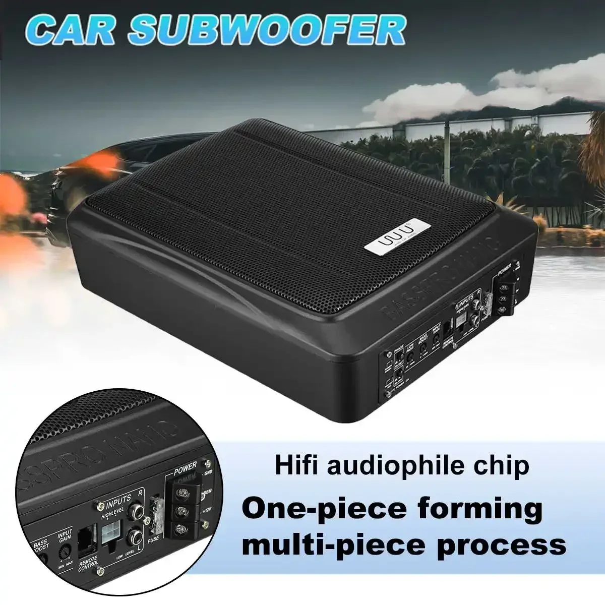 Car Amplifier Subwoofers Woofer 12V 10Inch 900W Car Subwoofer Audio Slim Under Seat Active Subwoofer Bass Amplifier Speaker
