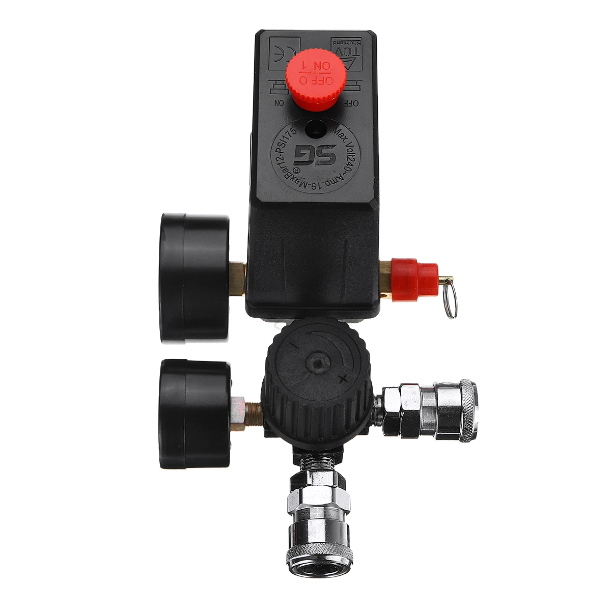 G1/4 Regulador del compresor de aire 220V, 75 ~ 120psi Válvula de control  automática del interruptor de presión de 4 agujeros, control de presión