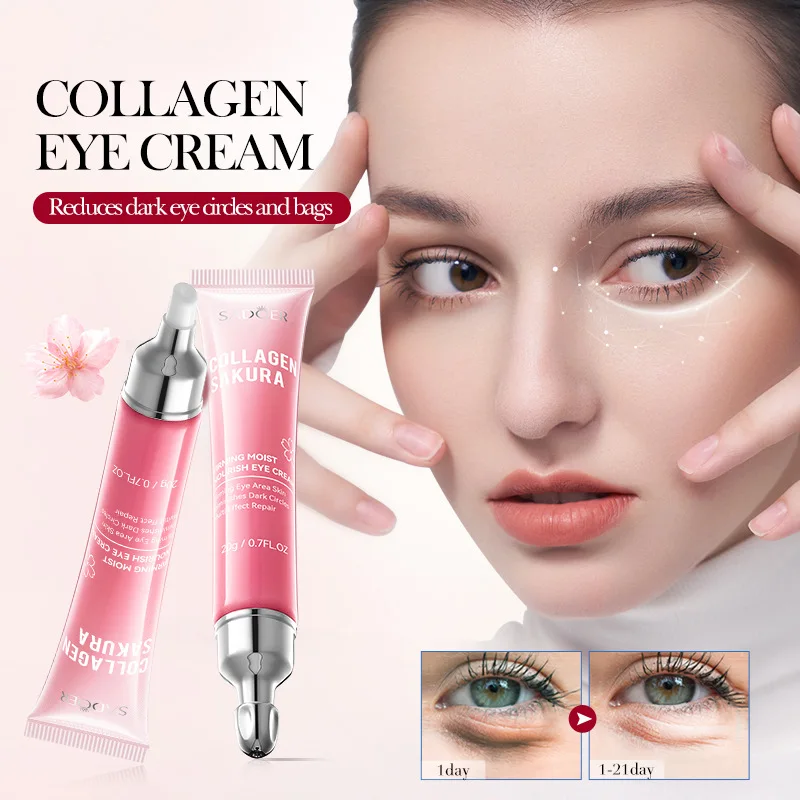 SADOER Sakura Eye Cream Anti Dark Circles Removal Eyes Bags Firming Moisturizing Eye Creams Beauty Eyes Skin Care