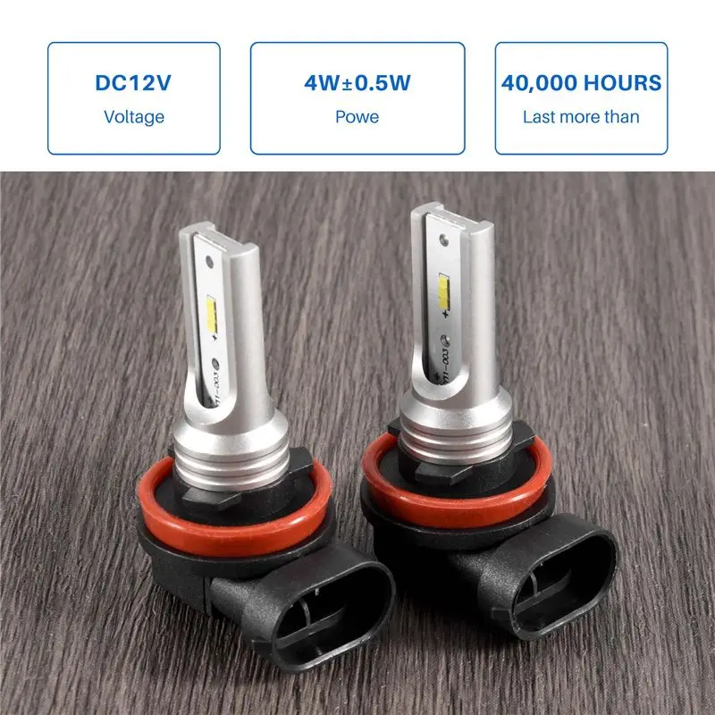 A21K-Led 안개등 전구, H16 Led 안개등 고출력 Csp-Y11, 쿨 화이트 6500K(2개 팩)