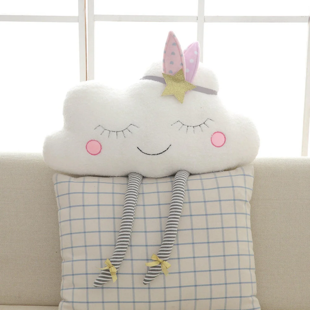 

Smile Cloud Pillow Plush Toy Stuffed Dolls Sofa Back Cushion Throw Pillow for Sofa Home Bed Size S