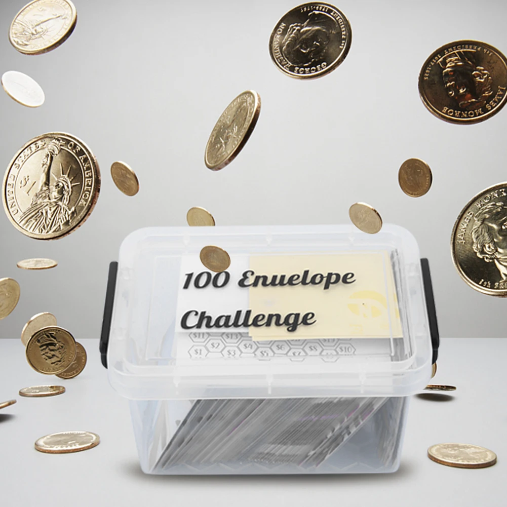 100Pcs Envelope Challenge Box Set Document Filing Financial Bill Cards Holder Invoices Money Saving Storage Organizer Piggy Bank