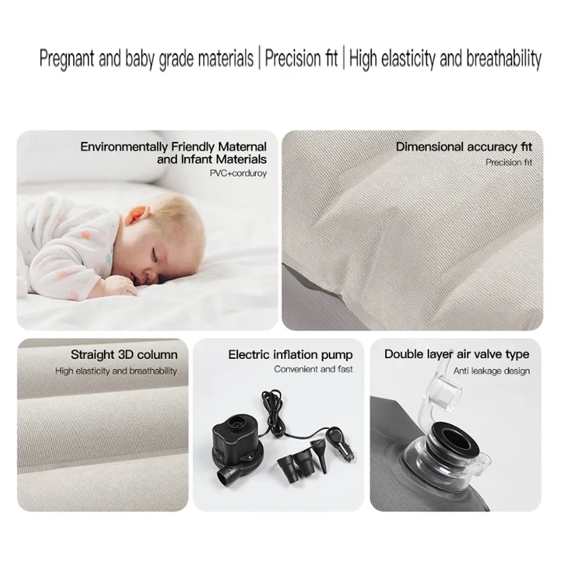 Automobile Air Mattress PVC Inflatable Air Mattress Outdoor Camping Travel Special Suede Fabric Car Travel Bed For Tesla Model Y inflatable air bed car sleeping mattress camping mattress inflatable camping mattress