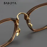 Японский бренд, дизайнерская ацетатная титановая оправа для очков для мужчин, винтажные квадратные очки ручной работы, женские роскошные оправы для очков — изображение 3
