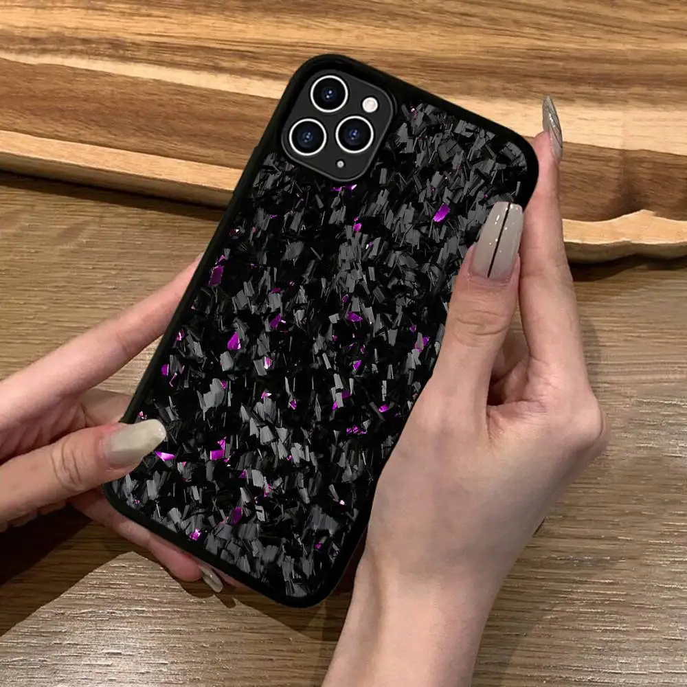 Luxurious Forged Carbon Fiber Phone Case with Silicone and PC+TPU Blend