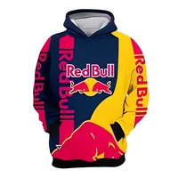 Новинка 2023 года, весенне-осенняя толстовка с капюшоном Red Bull, уличная мода, мужской пуловер с 3D принтом, спортивная одежда на открытом воздухе, гоночный костюм — изображение 2