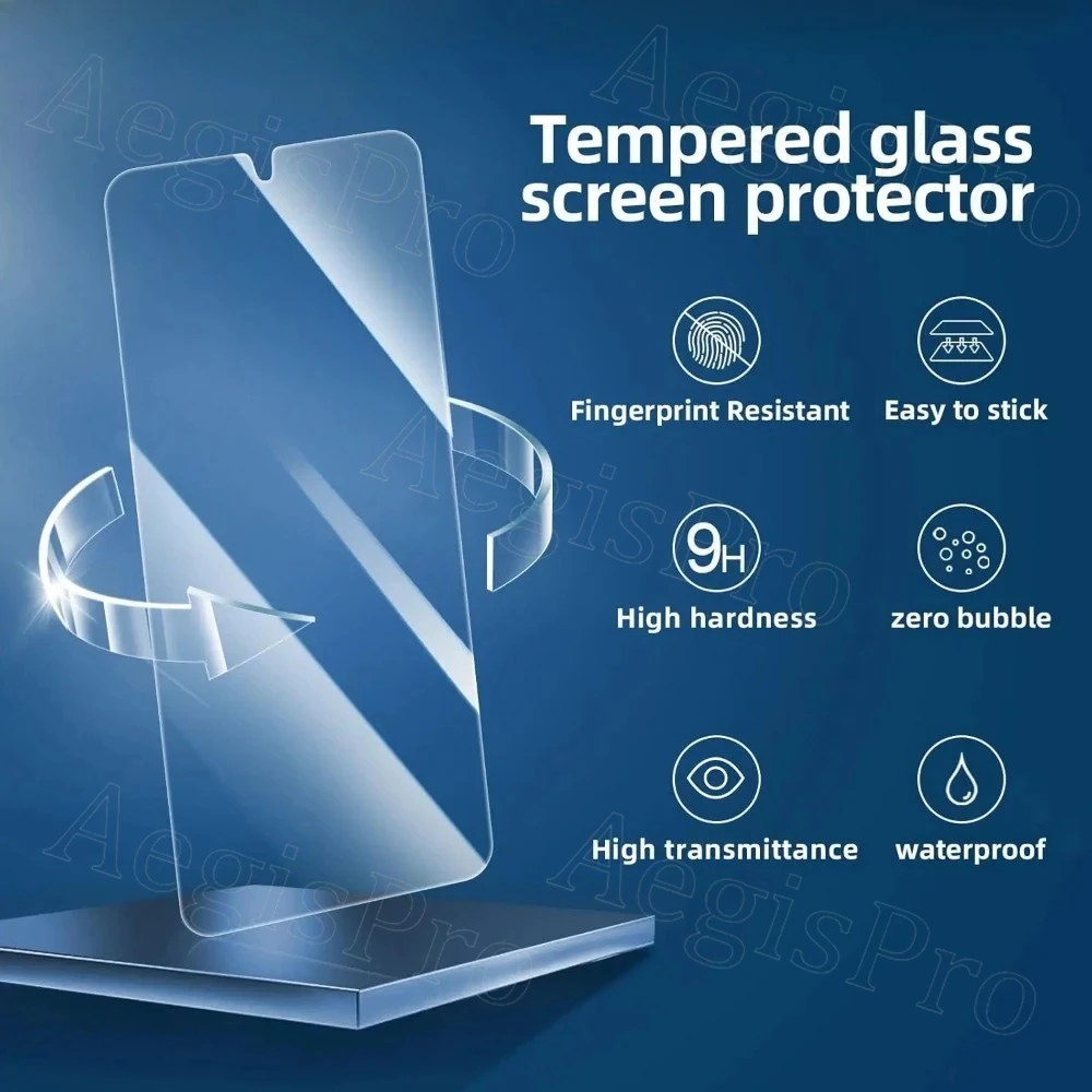 3-Pack HD Clear Tempered Glass Screen Protector - 9H Hardness, Anti-Scratch, Water-Resistant