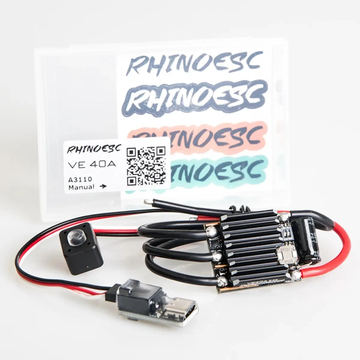 RhinoESC RC AM32 크롤러 ESC 전원 시스템 RM-S12 브러시리스 모터 콤보, 축 SCX10 Traxxas TRX-4 MOA용, 40A