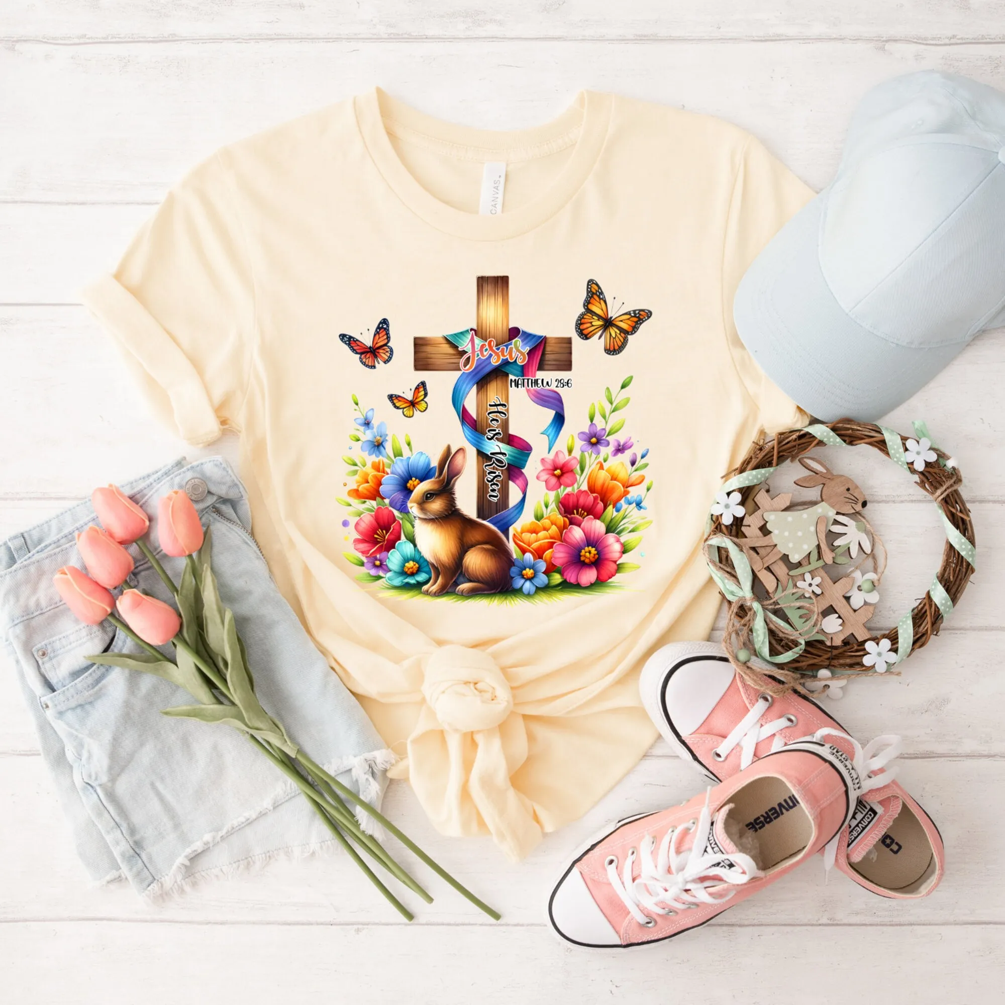 È Risen T Shirt Abbigliamento Cristiano Pasqua Vite Religiose Gesù Bibbia Verse Faith