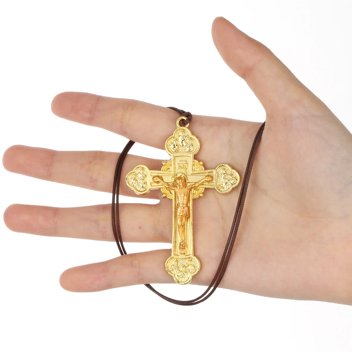 Trinity Crucifix Cross Pendant Necklac 3