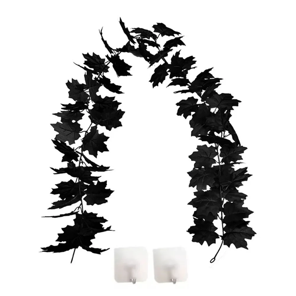 thumbnail image 1 of Guirnalda de hojas de arce otoñal artificiales, planta colgante para Acción de Gracias, Halloween, decoración de chimenea, decoración navideña para el hogar, 1 of 5