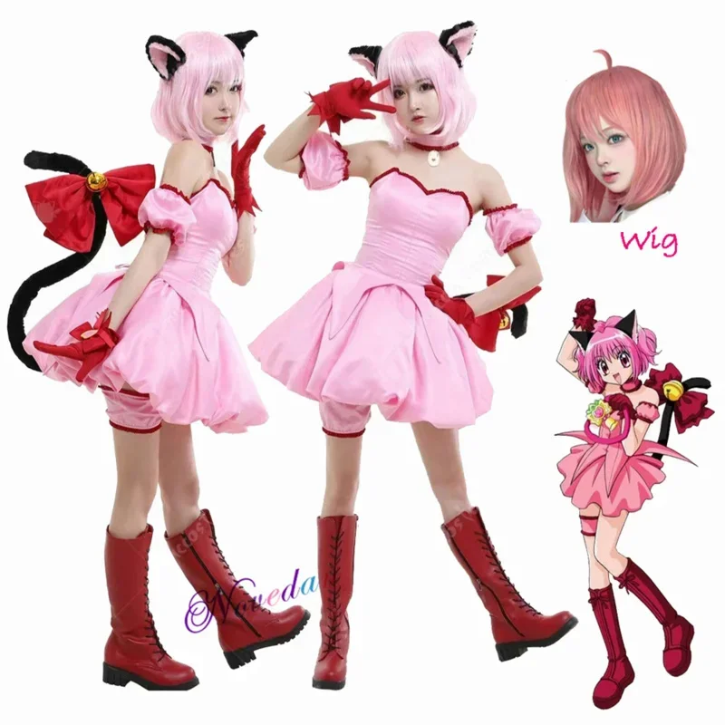 

Косплей-костюм из аниме Токио Mew Power Momomiya Ichigo, детская униформа для девочек, наряд горничной, костюм на Хэллоуин, женское платье