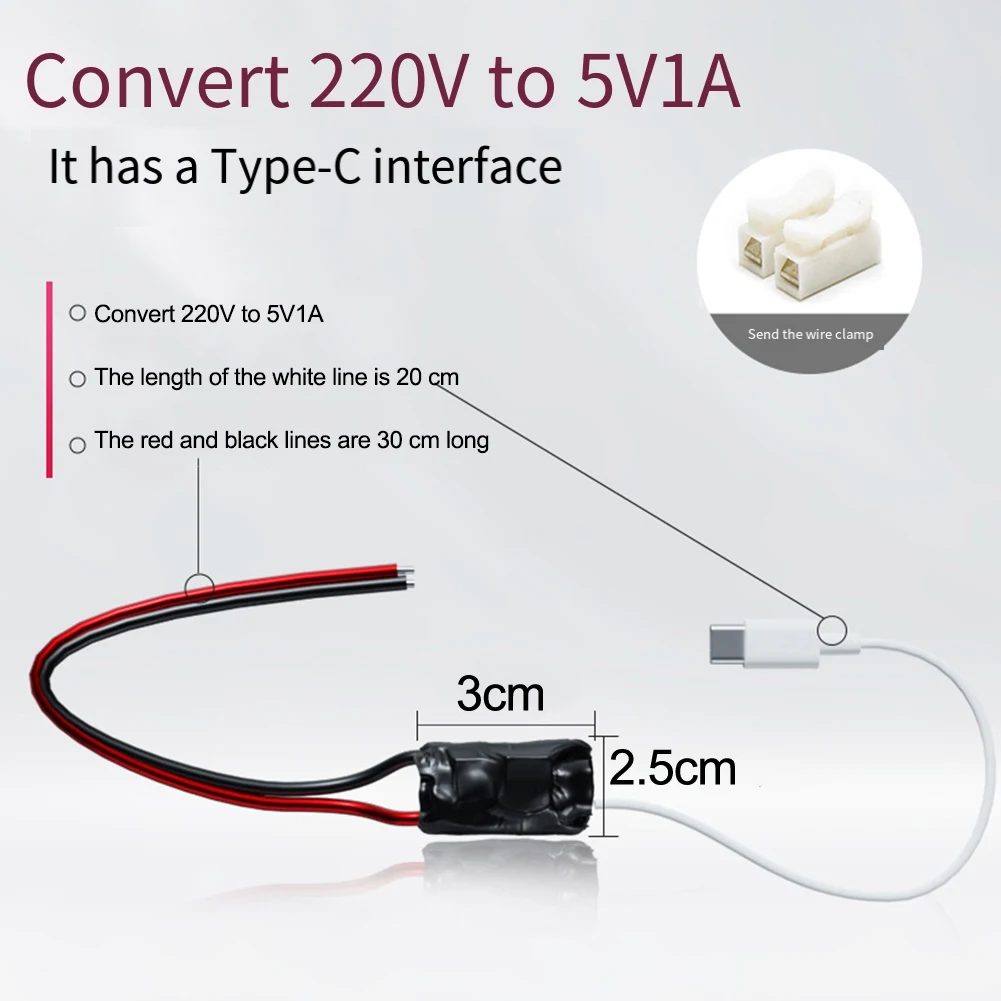 1 PCS Current Transformer 220 To 5V Transformer Plastic Wireless Camera Transformer Household Power Monitoring Adapter