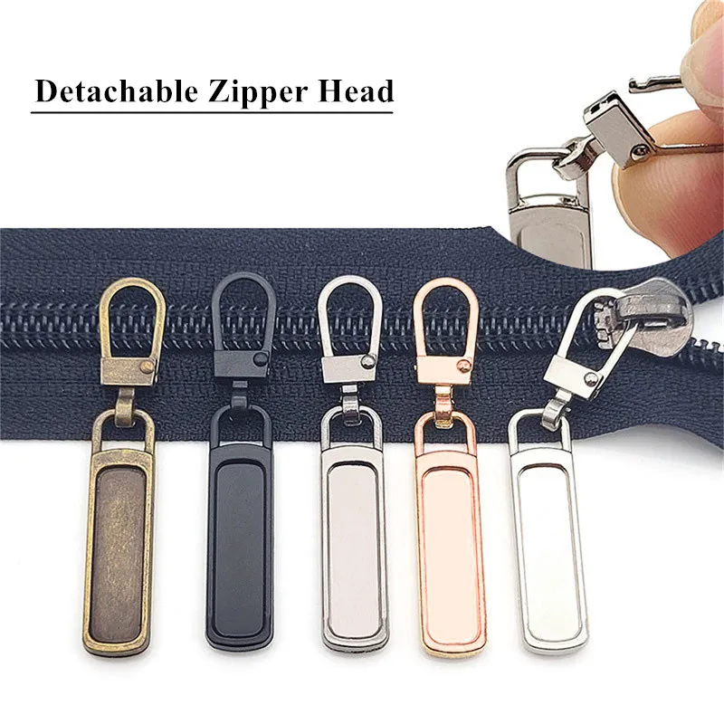 5pcs Metal Zipper Slider Puller Detachable Instant Zipper Repair Kit  Replacement Zipper Head DIY Sewing Craft for Clothes Bag - AliExpress