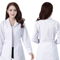 Blouse de laboratoire à la mode pour femmes, robe de médecin et d'infirmière à manches courtes, uniformes médicaux à manches longues, veste blanche, ceinture de taille 6