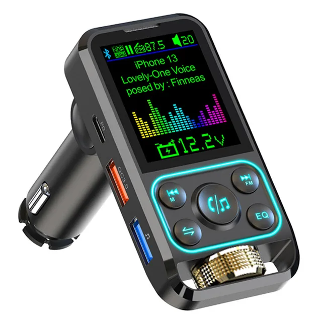 JaJaBor FM Transmitter Car Bluetooth Handsfree Car Kit AUX Audio