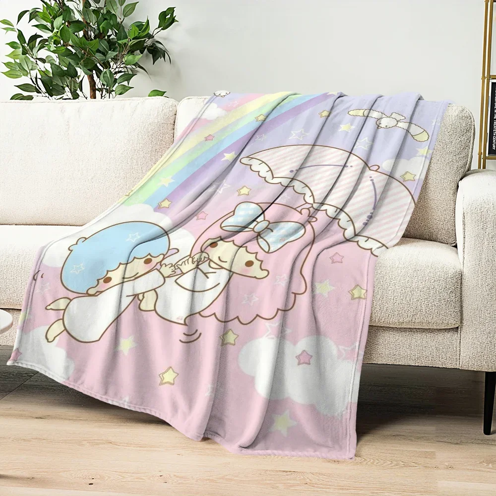 L-Little Twin Stars K-KiKi & L-LalaS Printed Comfortable And Soft Sofa Bedroom Plush Blanket Suitable For Home Travel And Gifts 5
