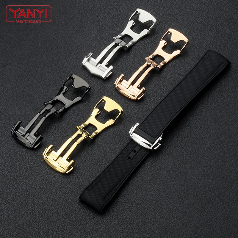 Watch Buckle Clasp Watch Buckle Stainless Steel Watch Band Buckle Fold Clasp for omega Watch Strap 18mm 20mm Leather or Rubber Watchband