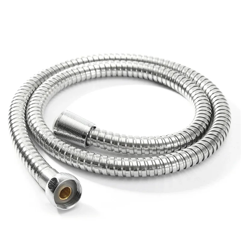 1m/1.5m/2m Flexible High Quality Shower Hose Stainless Steel Chrome Bathroom Water Head Shower Head Pipe Tool Shower Accessories 6