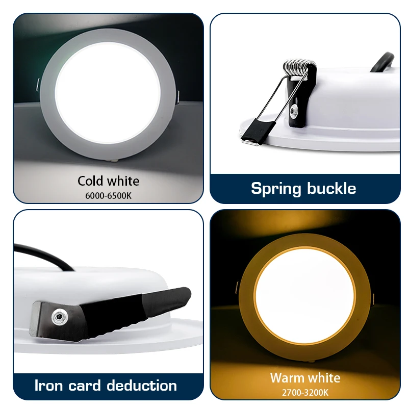 10pcs/lot LED Downlight 12V 24V 110V 220V Spot Light 5W 9W 12W 15W 18W Recessed In LED Ceiling Downlight Cold Warm White Lamp