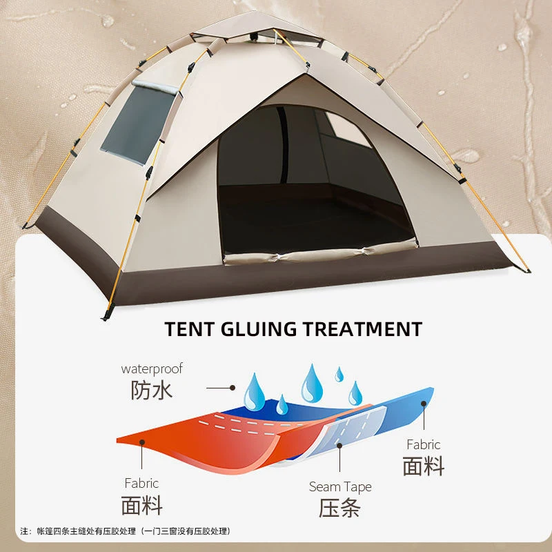 3-4 Person Outdoor Folding Tent Quick Automati Opening Self-driving Wild Camping Tent Waterproof Sunscreen Portable