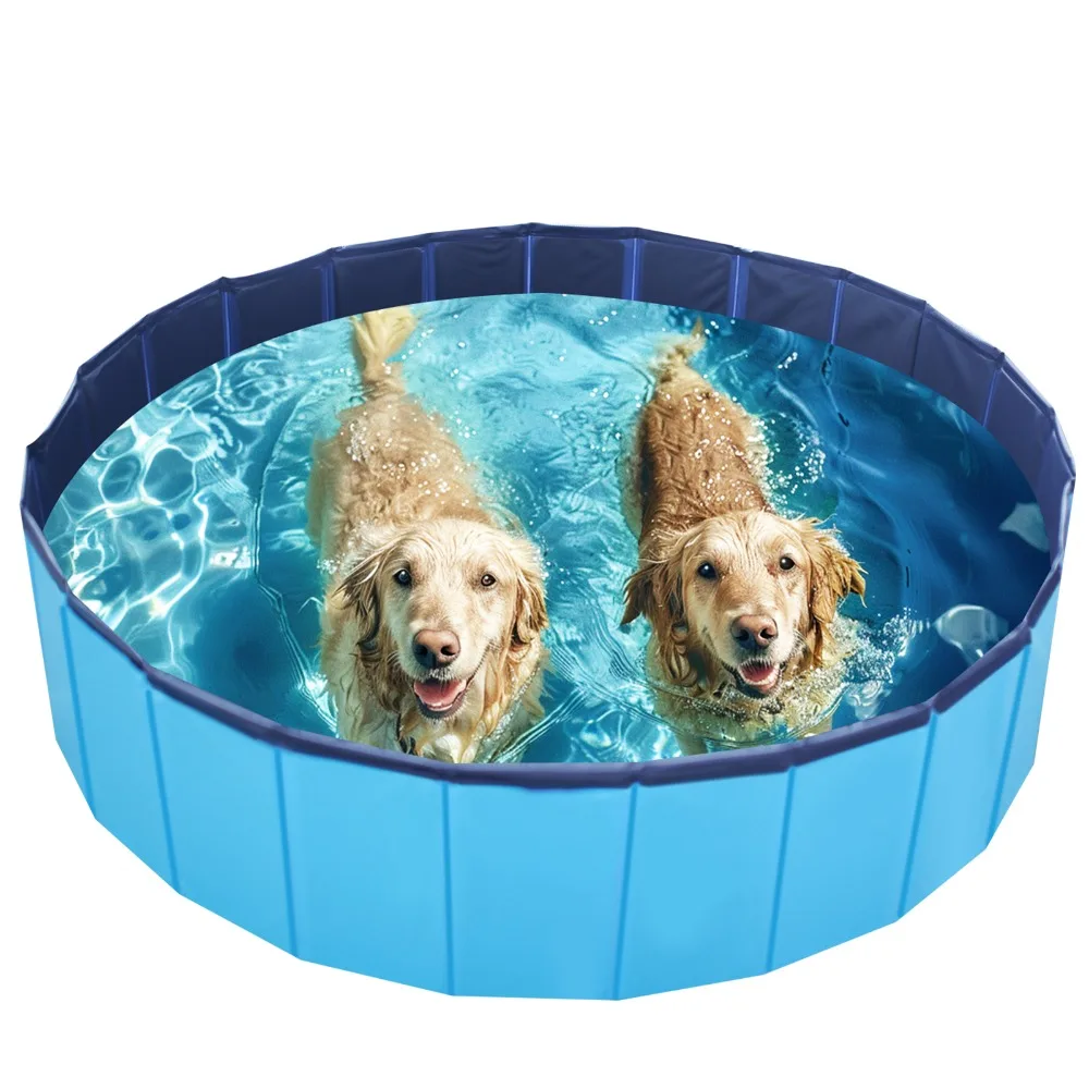 

Foldable Dog Swimming Pool Kid Ball Pool Indoor Outdoor Summer Cool Bath Wash Bathtub 80-160CM Diameter Portable Pet Bathing Tub