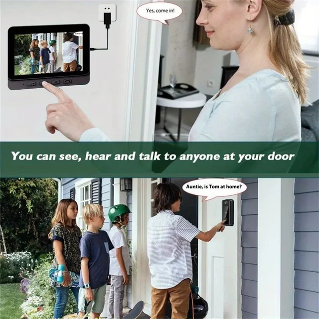 Wireless Video Doorbell Camera Bundle, Smart Security Camera with Night Vision, 2.4G WiFi, HD, Motion Detection, Cloud Storage 2