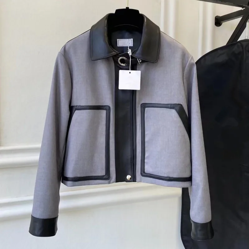 マキシ丈 レザー パッチワーク コート 美品✨パッチワーク調 カーコート ラムレザー ブラック XL相当