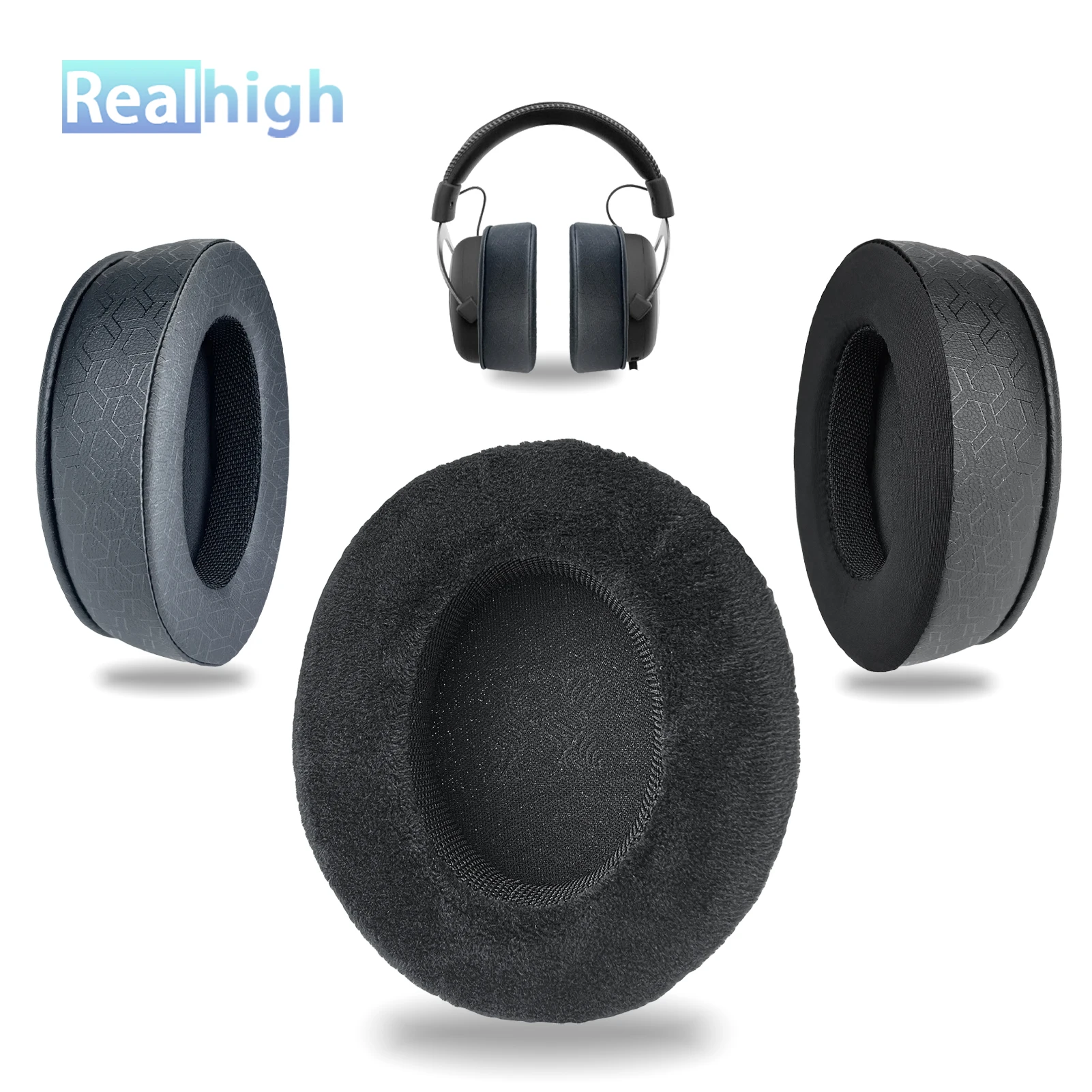 NullMini Replacement Earpads for Fnatic React Headphones Leather Velvet  Velour Sleeve Earphone Earmuff