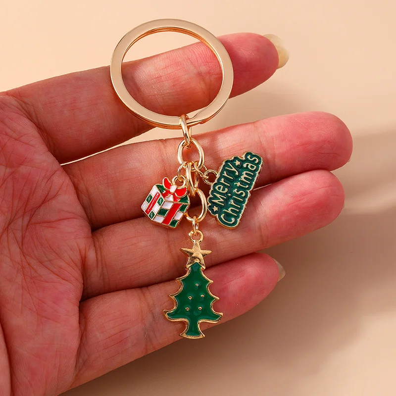 Leslie niedlichen Weihnachten Schlüssel bund Cartoon Schneemann Santa Hirsch Weihnachts baum Schlüssel bund für Frauen Weihnachts feier Neujahr Schmuck Geschenke – Detail 7