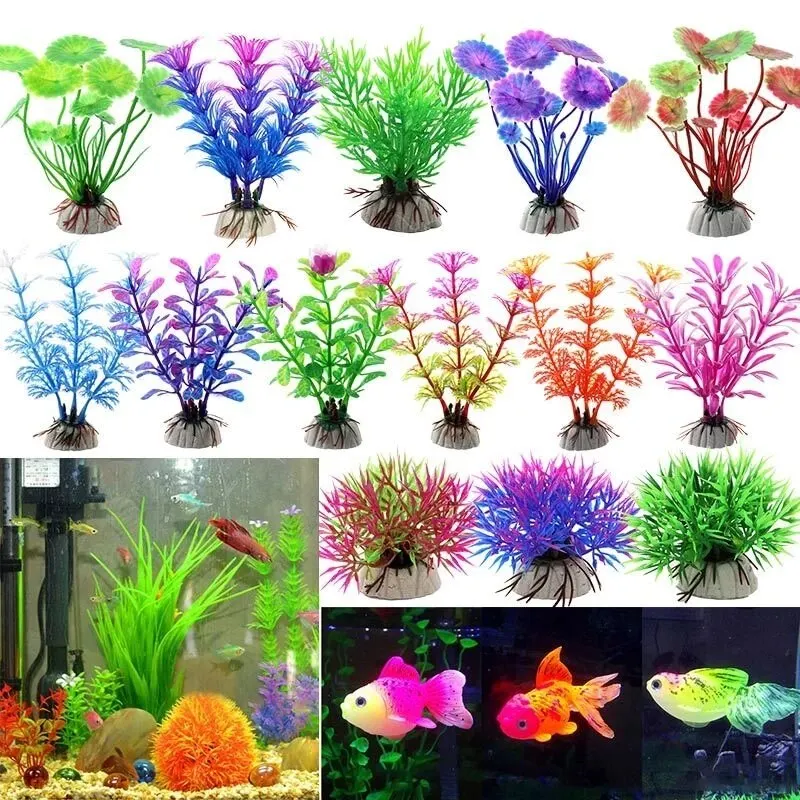 10pcs Simulation Water Grass Aquarium Landscaping Green Artificial Plant Fake Flower Fish Tank Decoration Accessories Ornaments artificial plants fish tank ornaments fish tank decorations aquarium ornaments artificial aquarium plants mini landscape ornaments