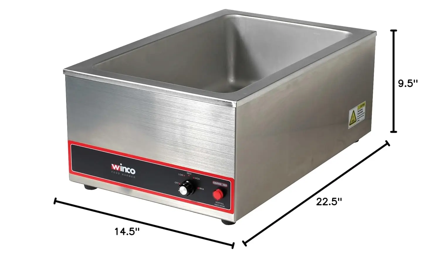 Commercial Portable Steam Table Food Warmer 120V 1200W,Stainless Steel,Large 3