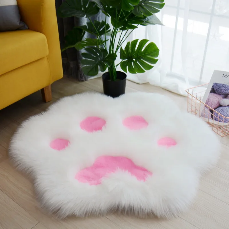 Cute Cat Paw Carpet for Bedroom Soft Plush Floor Mat Home Decor Sofa Table Bedside Area Rug Decorative Furry Tapis De Chambre | Дом и сад